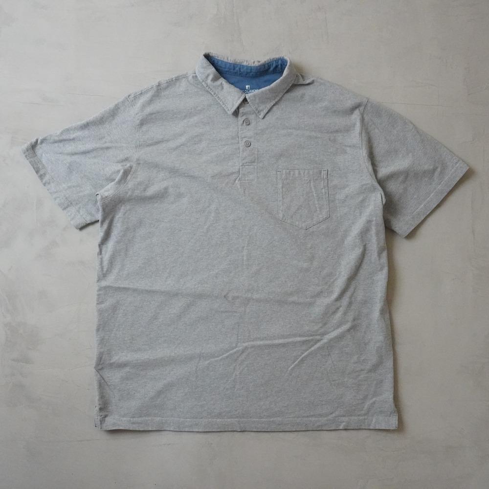 Woolrich Mens XXL Gray Short Sleeve Polo Shirt Cotton Blend Chest Pocket 8234